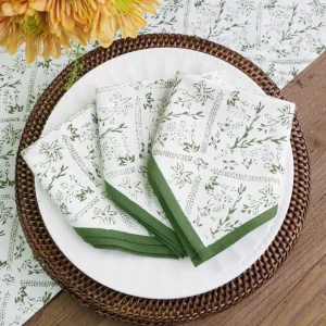 Sale Pomegranate Inc India Hicks Home Sea Ferns & Domino Hunter Green Napkin | Set of 4