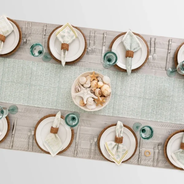 Online Pomegranate Inc India Hicks Home Seashell Seafoam Table Runner