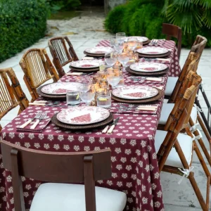 Discount Pomegranate Inc India Hicks Home Sparks Oxblood Tablecloth