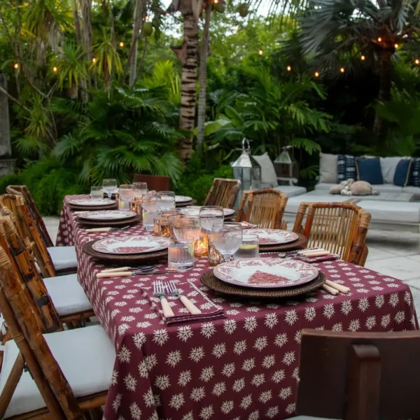 Discount Pomegranate Inc India Hicks Home Sparks Oxblood Tablecloth