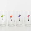 Hot Pomegranate Inc Jockeys Drinking Glasses Mixed Set of 4