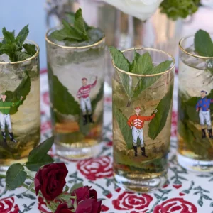 Hot Pomegranate Inc Jockeys Drinking Glasses Mixed Set of 4