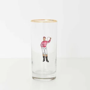 Hot Pomegranate Inc Jockeys Drinking Glasses Mixed Set of 4