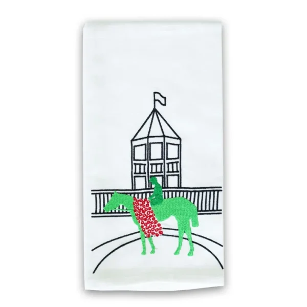 Sale Pomegranate Inc Kentucky Derby Winner's Circle Embroidered Tea Towels