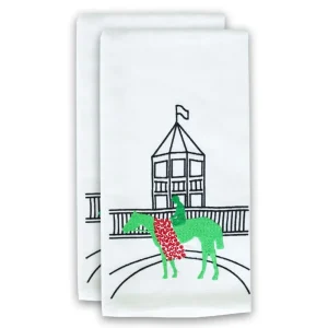 Sale Pomegranate Inc Kentucky Derby Winner's Circle Embroidered Tea Towels