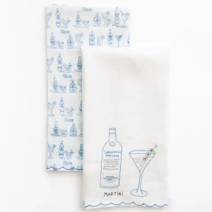 Discount Pomegranate Inc Martini Linen Tea Towels