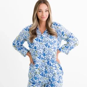 Best Pomegranate Inc Mila Floral Blue Pajama Top