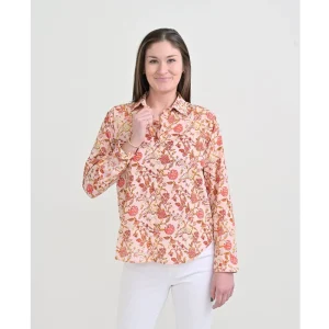 Best Pomegranate Inc Mila Floral Blush Button Down Blouse