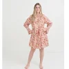 Discount Pomegranate Inc Mila Floral Blush Long Sleeve Flounce Dress