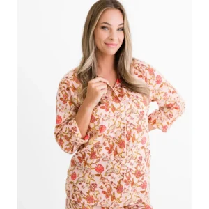 Best Pomegranate Inc Mila Floral Blush Pajama Top