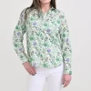 Online Pomegranate Inc Mila Floral Emerald Button Down Blouse