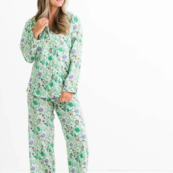 Clearance Pomegranate Inc Mila Floral Emerald Pajama Top