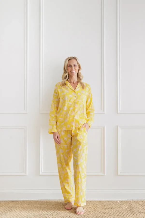 Clearance Pomegranate Inc Morning Meadow Yellow Pajama Set