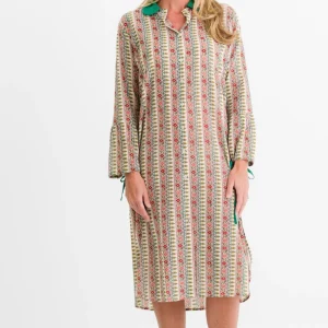 Online Pomegranate Inc Moroccan Stripe Shifty Shirtdress