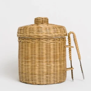 Hot Pomegranate Inc Natural Wicker Lidded Ice Bucket