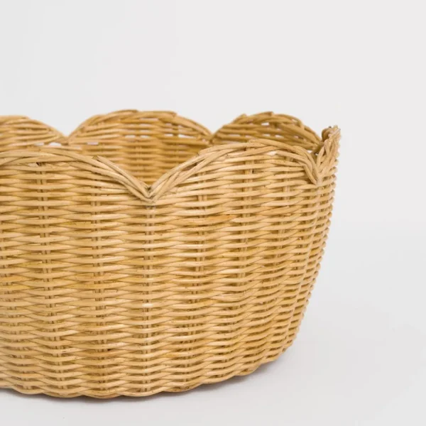 Clearance Pomegranate Inc Natural Wicker Scalloped Bowl