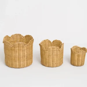 Clearance Pomegranate Inc Natural Wicker Scalloped Container