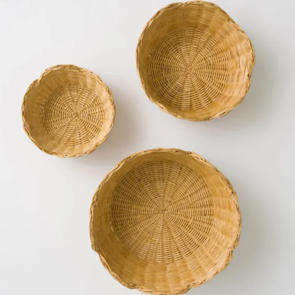 Clearance Pomegranate Inc Natural Wicker Scalloped Bowl