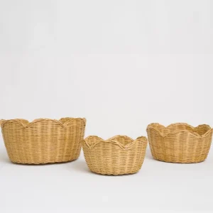 Clearance Pomegranate Inc Natural Wicker Scalloped Bowl