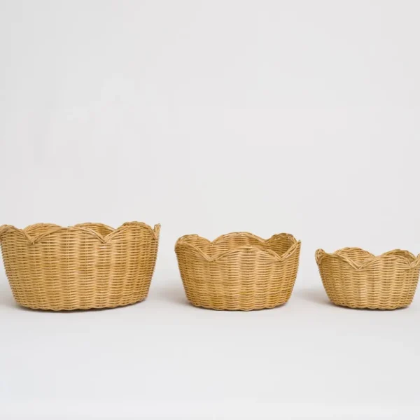 Clearance Pomegranate Inc Natural Wicker Scalloped Bowl