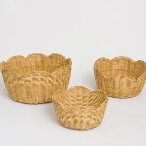 Clearance Pomegranate Inc Natural Wicker Scalloped Bowl