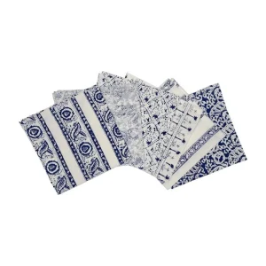 Hot Pomegranate Inc Navy blue and white cocktail napkins | India Hicks