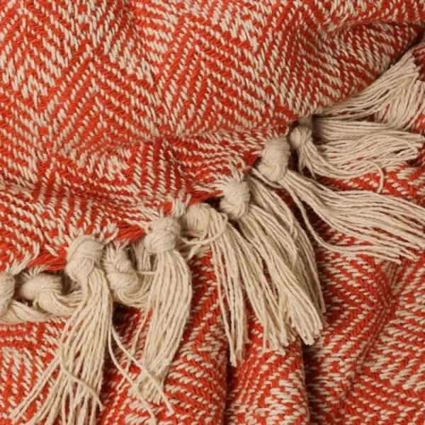 Clearance Pomegranate Inc Paprika Patterned Woven Throw