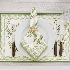 Outlet Pomegranate Inc Phlox Green Placemat | Set of 4