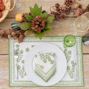 Outlet Pomegranate Inc Phlox Green Placemat | Set of 4