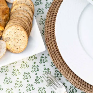 New Pomegranate Inc Phlox Green Tablecloth