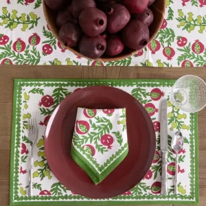 Best Pomegranate Inc Pom Bells Basil & Magenta Placemat