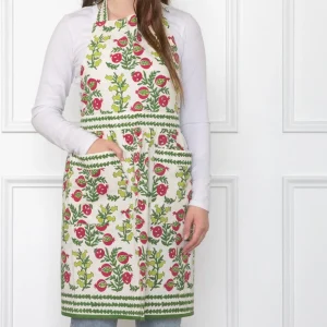 Fashion Pomegranate Inc Pom Bells Basil & Magenta Apron