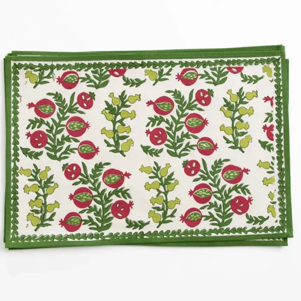 Best Pomegranate Inc Pom Bells Basil & Magenta Placemat