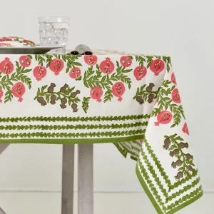 Online Pomegranate Inc Pom Bells Fern & Poppy Tablecloth