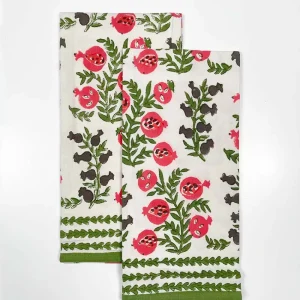 Discount Pomegranate Inc Pom Bells Fern & Poppy Tea Towels | Set of 2