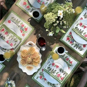 Outlet Pomegranate Inc Pom Bells Fern & Poppy Placemat | Set of 4