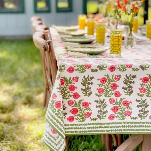 Online Pomegranate Inc Pom Bells Fern & Poppy Tablecloth