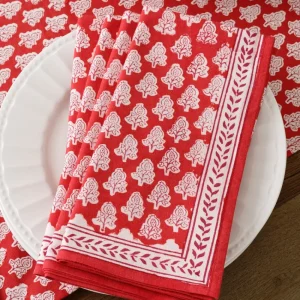 Fashion Pomegranate Inc Pom Buti Red Napkin | Set of 4