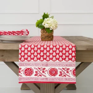 Fashion Pomegranate Inc Pom Buti Red Table Runner