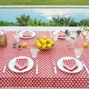 Hot Pomegranate Inc Pom Buti Red Tablecloth