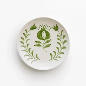 Fashion Pomegranate Inc Pomegranate Crest Green Appetizer Plate | Set of 4