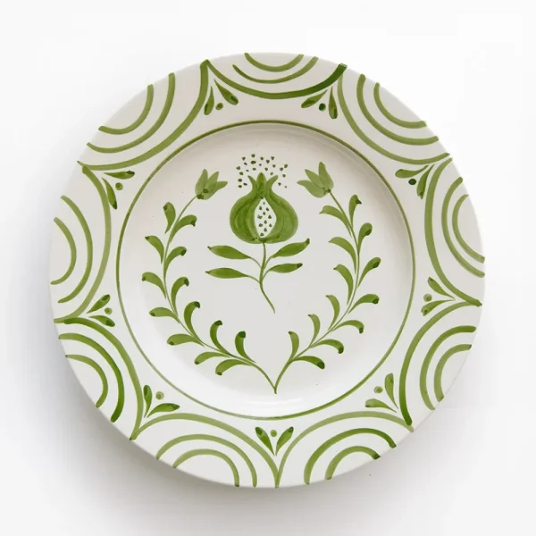 Best Pomegranate Inc Pomegranate Crest Green Dinner Plate | Set of 2