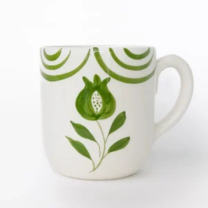 New Pomegranate Inc Pomegranate Crest Green Mug | Set of 2