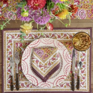 Sale Pomegranate Inc Pomegranate Garden Plum & Ochre Placemat | Set of 4