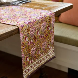 Fashion Pomegranate Inc Pomegranate Garden Plum & Ochre Table Runner