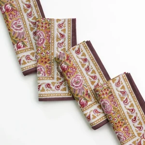 Clearance Pomegranate Inc Pomegranate Garden Plum & Ochre Napkin | Set of 4