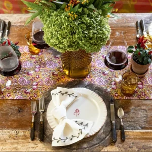 Fashion Pomegranate Inc Pomegranate Garden Plum & Ochre Table Runner