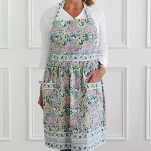 Hot Pomegranate Inc Pomegranate Garden Teal & Lilac Apron