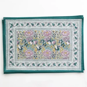 Discount Pomegranate Inc Pomegranate Garden Teal & Lilac Placemat | Set of 4