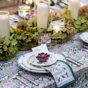 Outlet Pomegranate Inc Pomegranate Garden Teal & Lilac Tablecloth